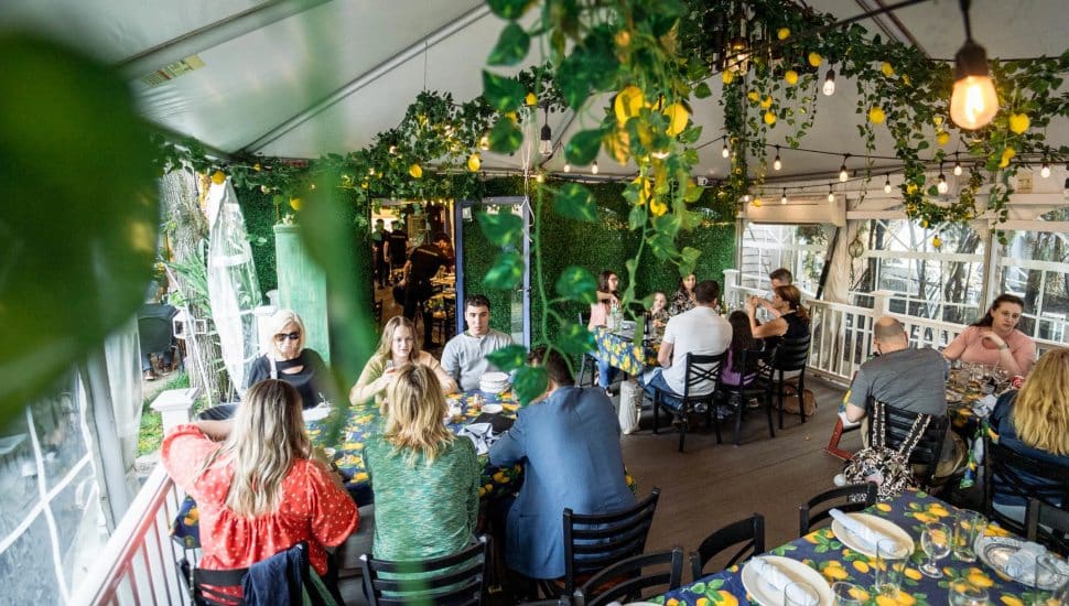 The inside of the Vecchia-Osteria restaurant in Newtown.