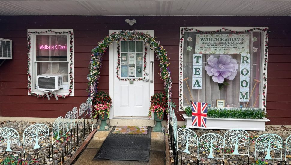 The entryway to the Wallace & Davis Enchanted English Tea Room.