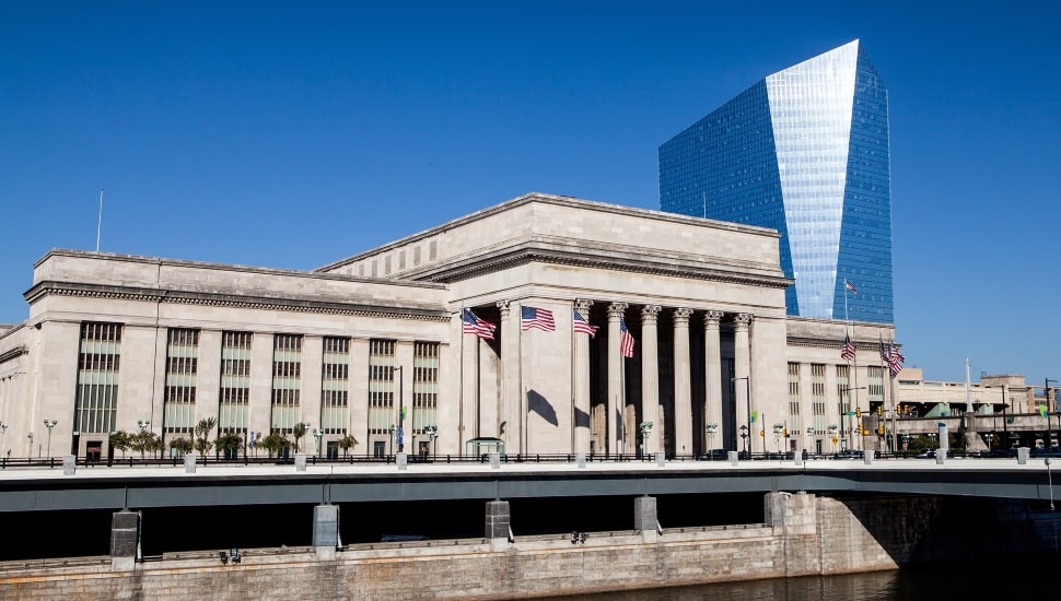An exterior look at the 30th Street Station.