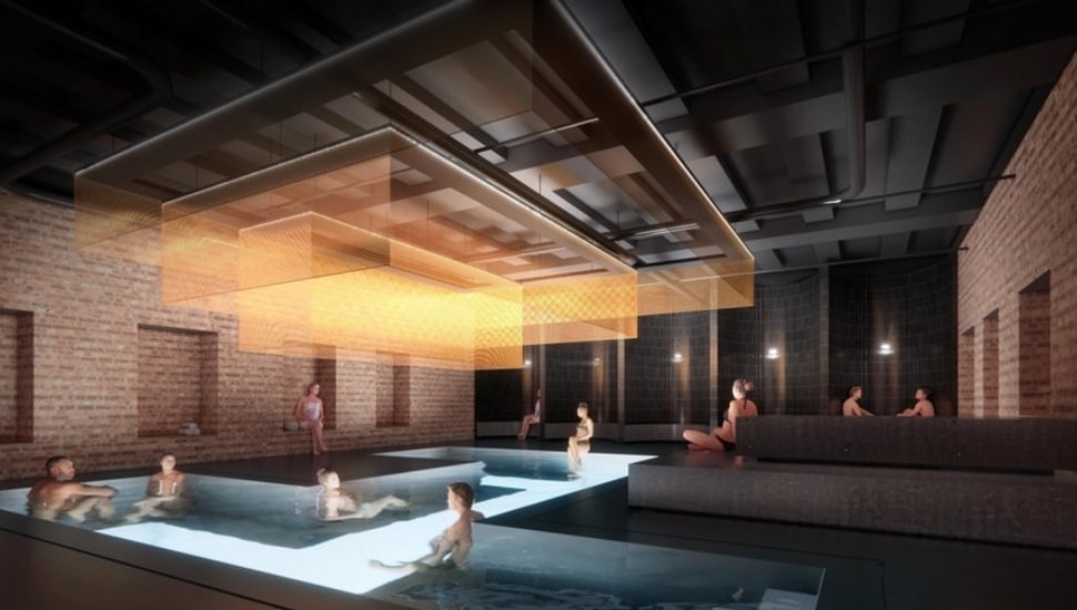 A rendering for a Philadelphia bathhouse.