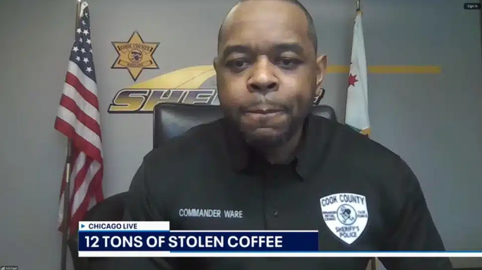 Commander Michael Ware of the Cook County sheriff's Organized Retail Crime Division talks about the theft of $100,000 worth of Wawa coffee.