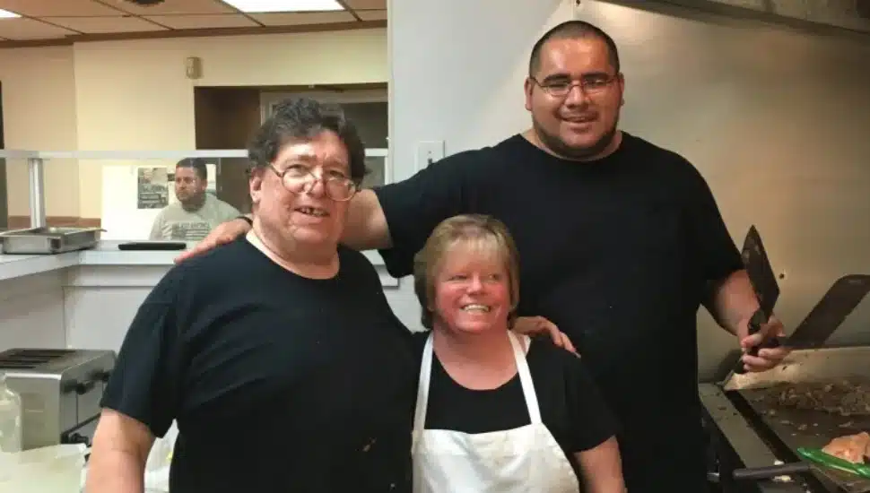 The Cirilli Family, left to right, Michael, Mary and Cory, inside Michael's Sandwich Shop in Woodlyn.