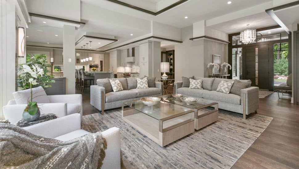 The inside room of a modern luxury home.