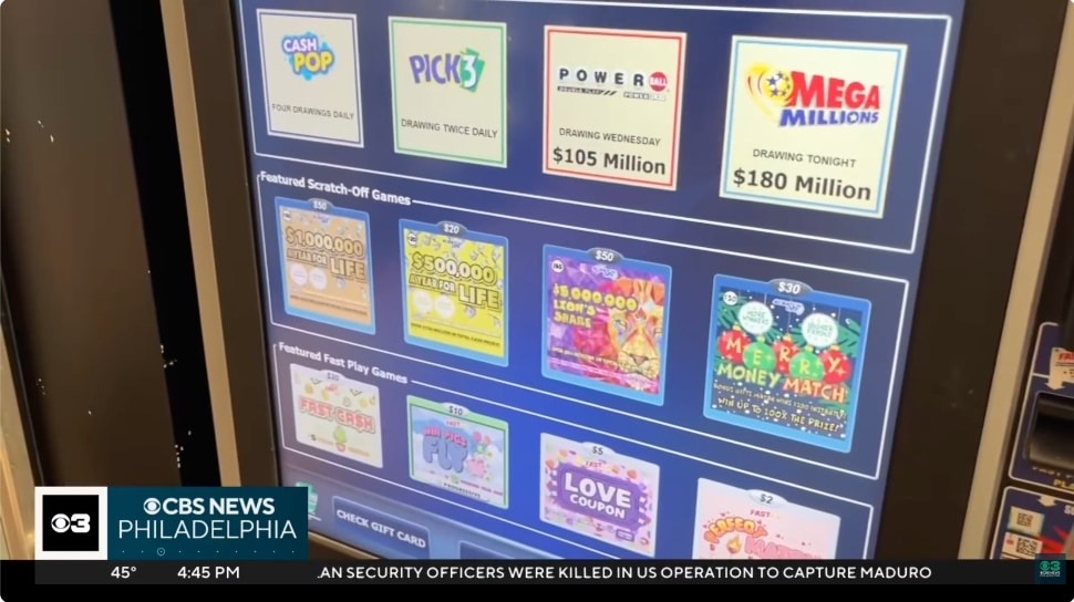 PA Lottery ticket dispensing machine