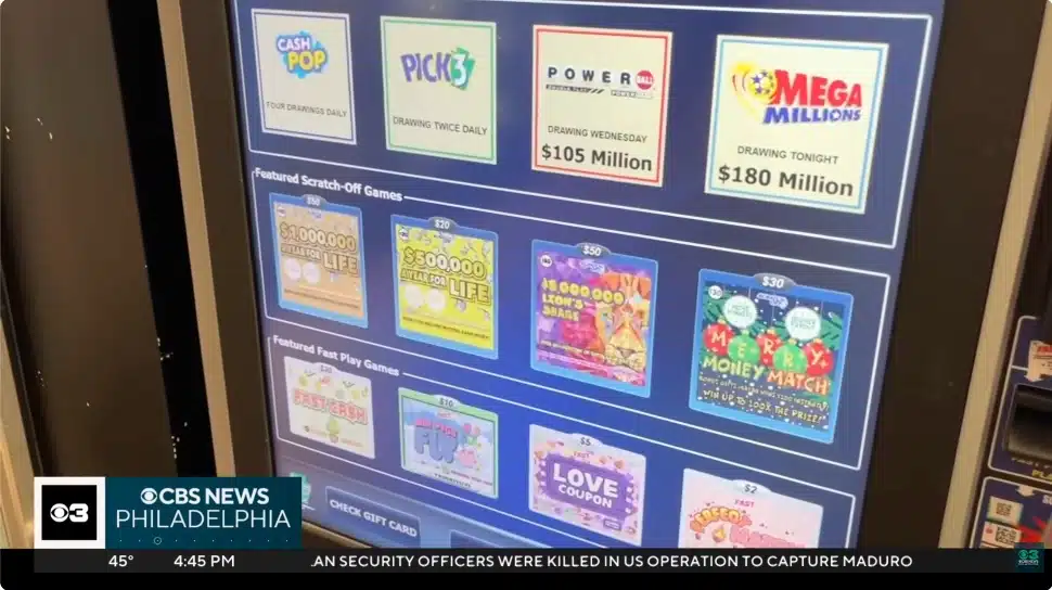 PA Lottery ticket dispensing machine
