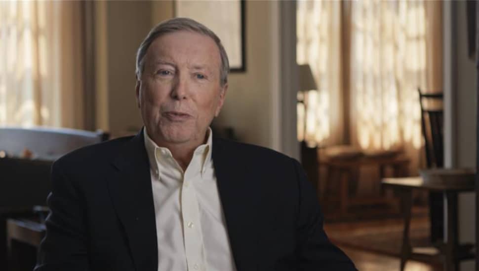 Delaware County native, sportswriter Ray Didinger during an interview for the documentary Boys to Fame.