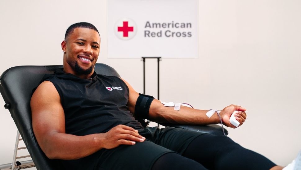 Malvern's Saquon Barkley promoting Red Cross blood donations.