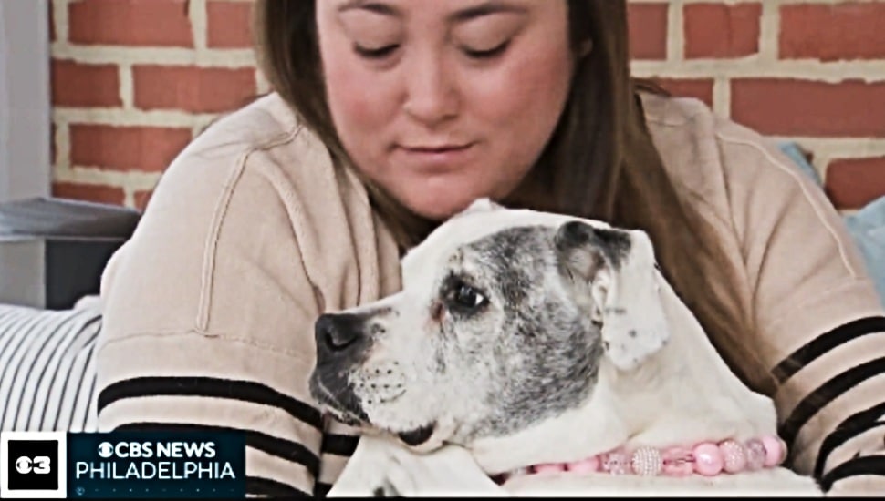 Shelby Crowding of Springfield with her dog Momma Wiggles.