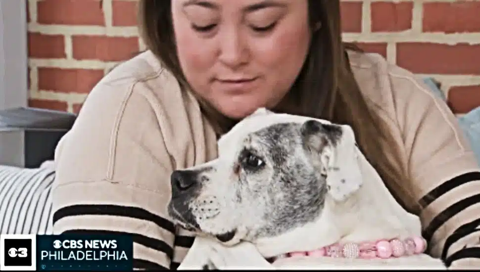 Shelby Crowding of Springfield with her dog Momma Wiggles.