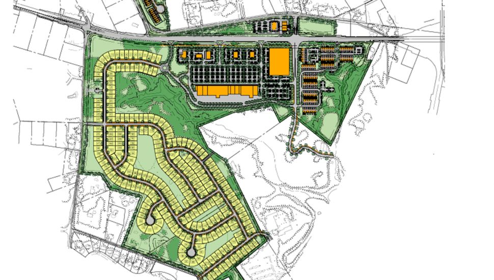 A map of the proposed White Clay Point development.