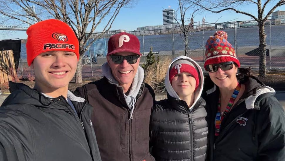 Cole Kuhn (left) with his family (from left) father, Andrew, brother, Gavin, and mother, Tonya Lawrence.