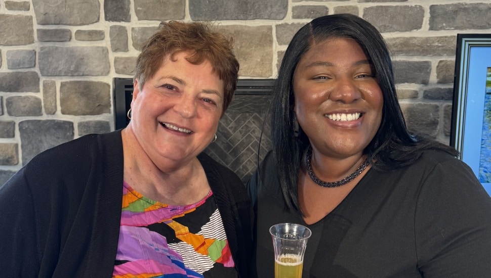 Lynne Williams and Michelle Snow at the Wake Up Winning breakfast. 