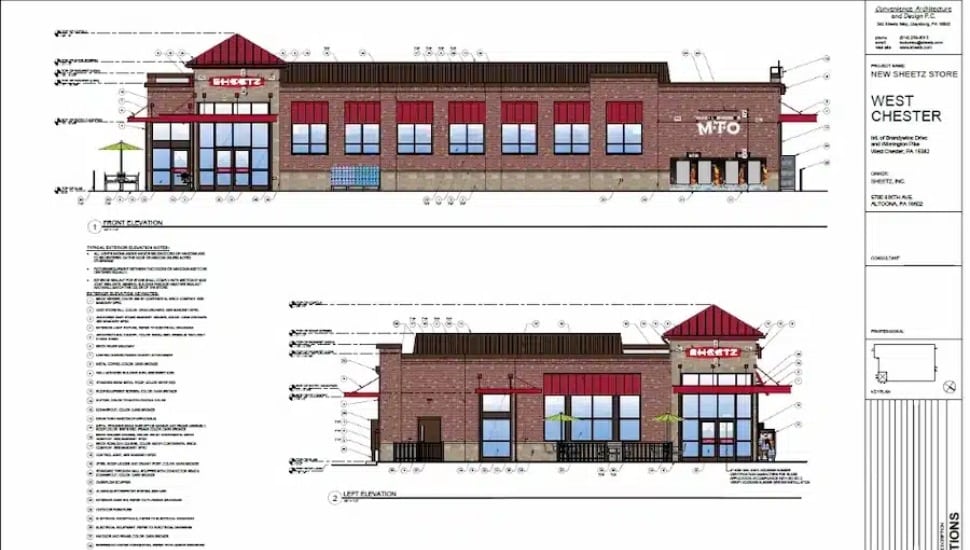 Here’s what the first Sheetz store in Delaware County could look like based on sketch plans submitted to the Chadds Ford Planning Commission.