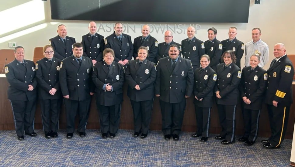 The Aston Ambulance Authority celebrated the swearing in of 17 paramedics, an EMS chief and a medical director in a ceremony recently at the Aston Township Municipal Building.