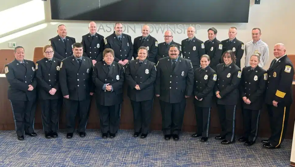 The Aston Ambulance Authority celebrated the swearing in of 17 paramedics, an EMS chief and a medical director in a ceremony recently at the Aston Township Municipal Building.