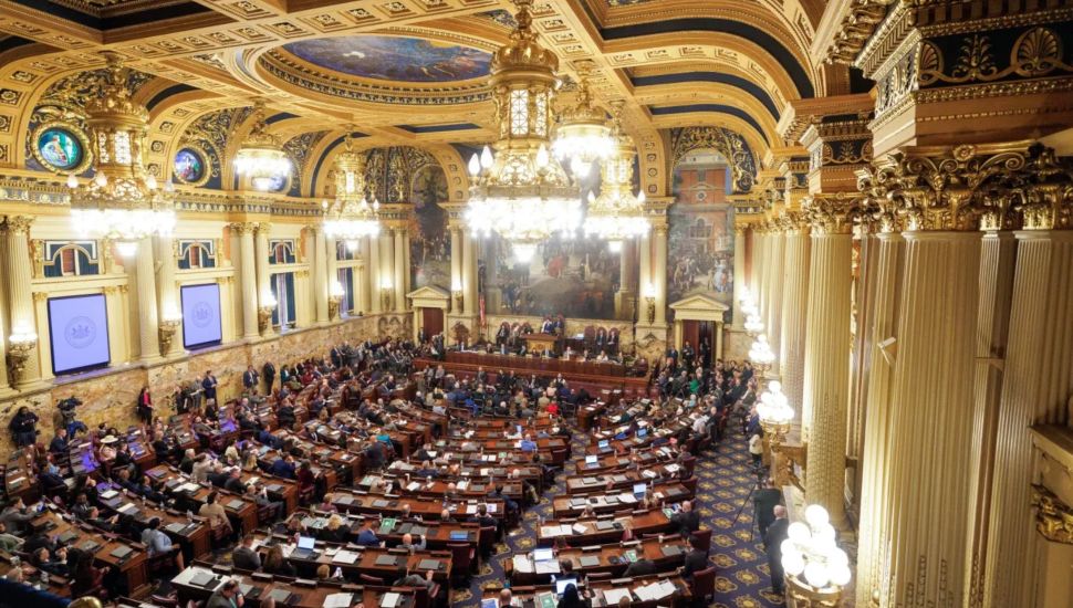 Inside the General Assembly in the Capitol building in Harrisburg.