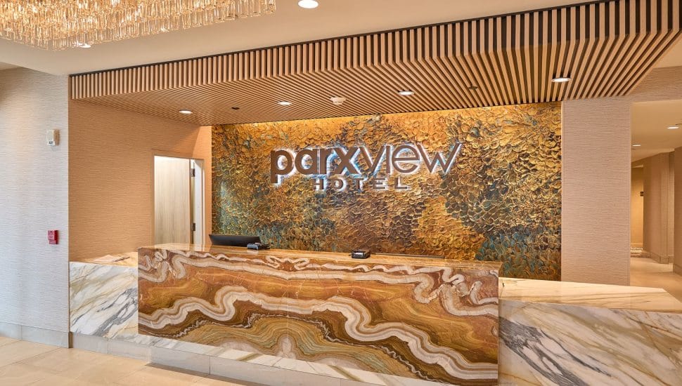 Parxview Hotel front desk.