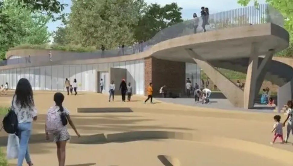 Rendering of the new museum and visitor center.