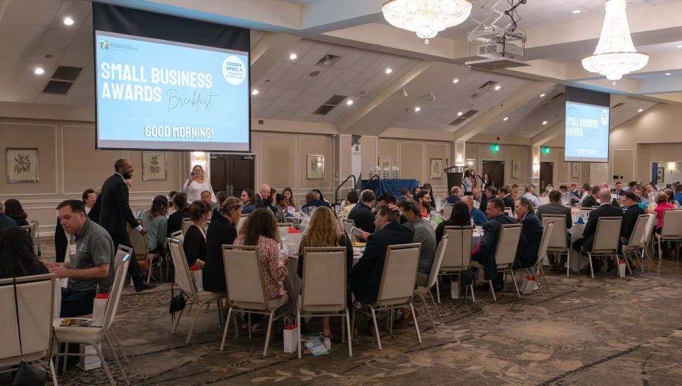 The gathering at the 2025 Small Business Awards breakfast hosted by the Delaware County Chamber of Commerce.
