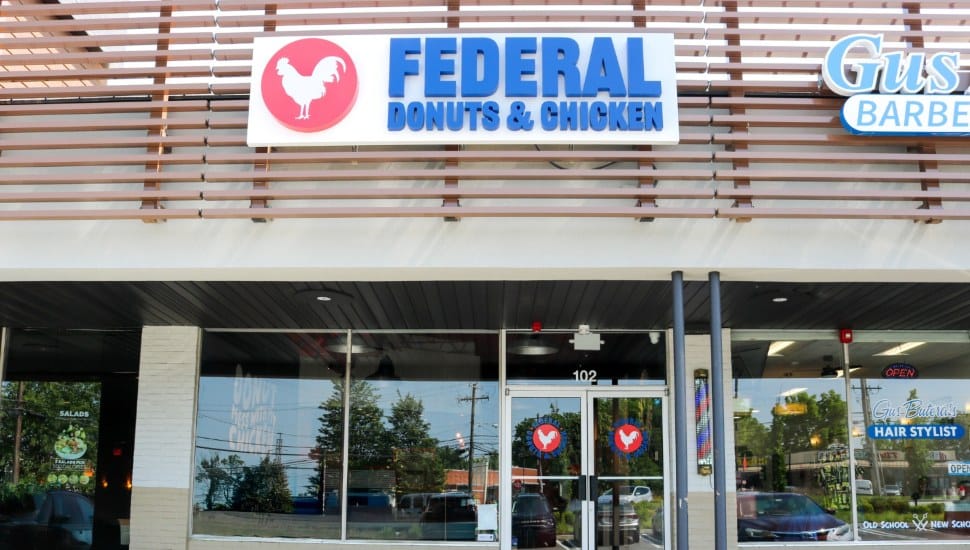 Outside a Federal Donuts & Chicken.