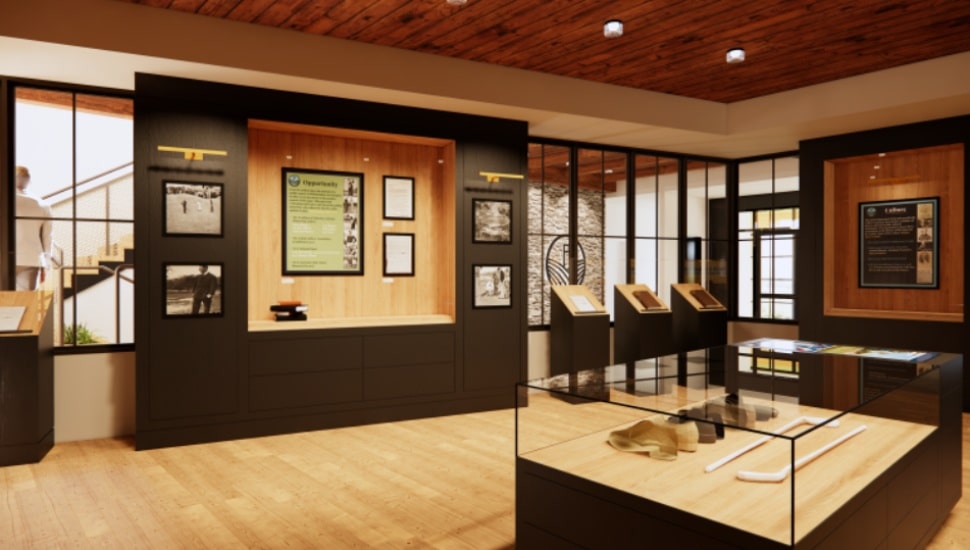 Part of the renovations at Cobbs Creek Golf Club and the new Lincoln Financial Center complex is the Heritage Center displaying the history of Cobbs Creek Golf Club.