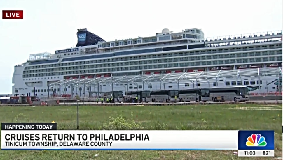 The Norwegian Jewel docked at the PhliaPort Terminal in Tinicum.