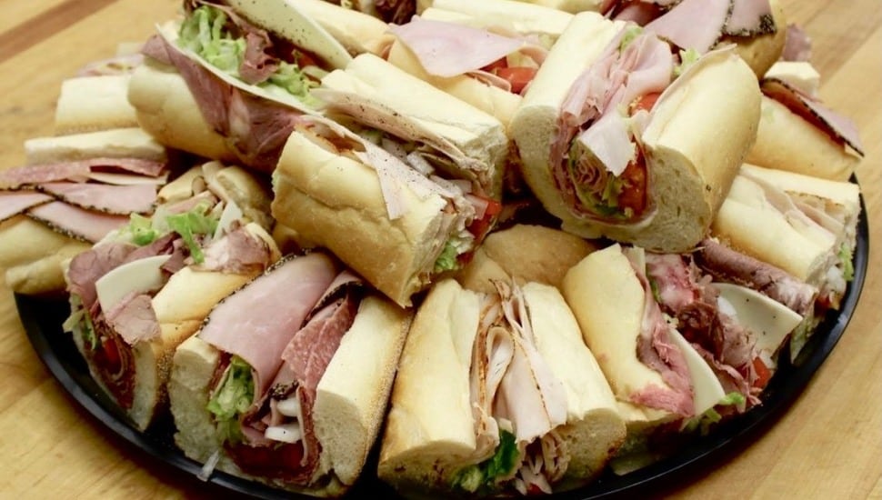 A tray full of hoagies from Talluto's in Ridley Park.