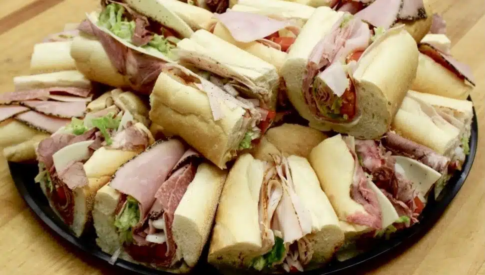 A tray full of hoagies from Talluto's in Ridley Park.