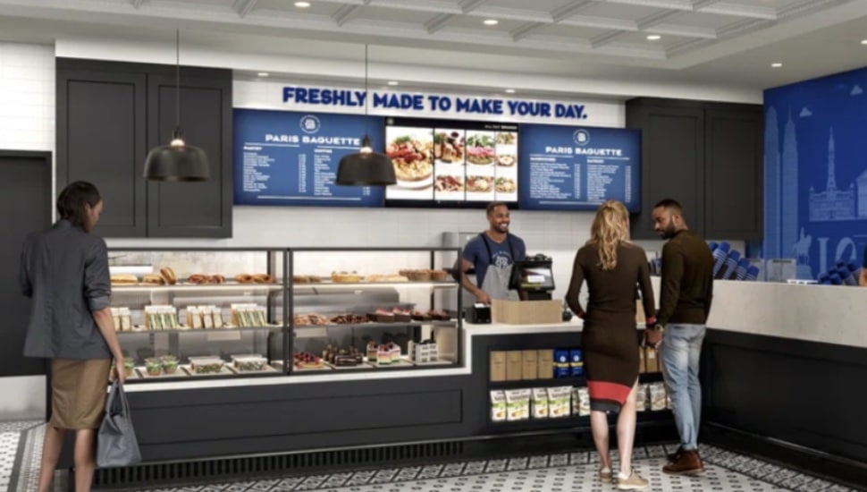 A rendering of Paris Baguette’s café, coming to Terminal C.