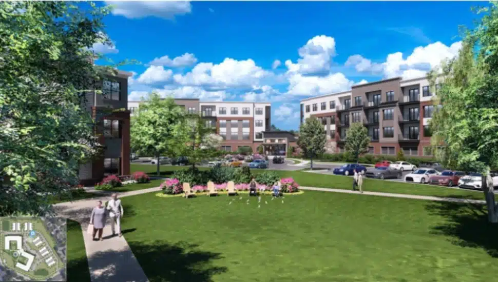 Campus Boulevard Newtown Square. A rendering of green space at the planned development in Delaware County.