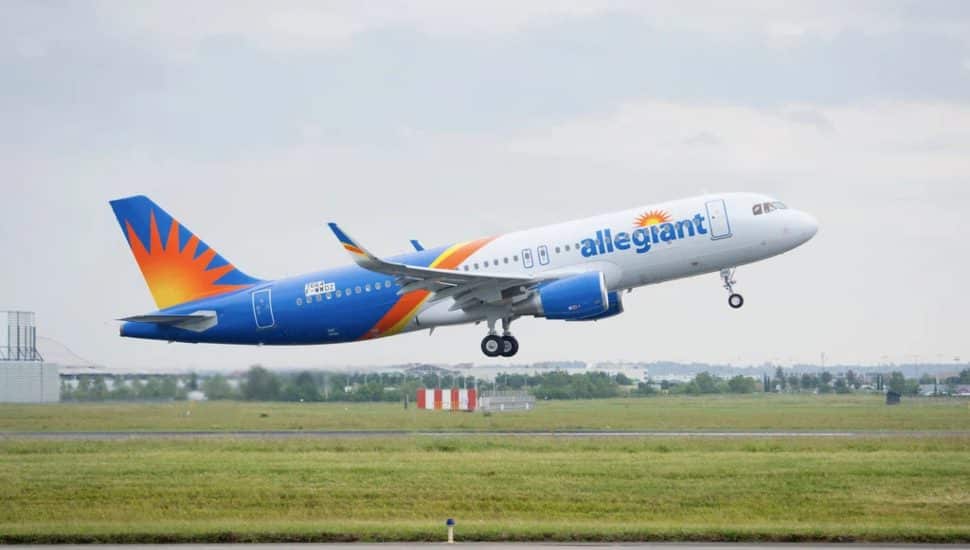 Allegiant Air plane taking off.