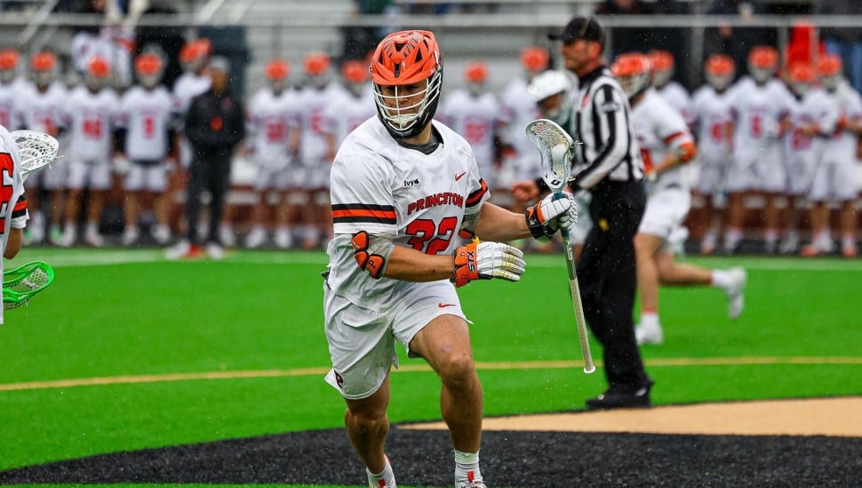 Andrew McMeekin playing lacrosse for Princeton University.