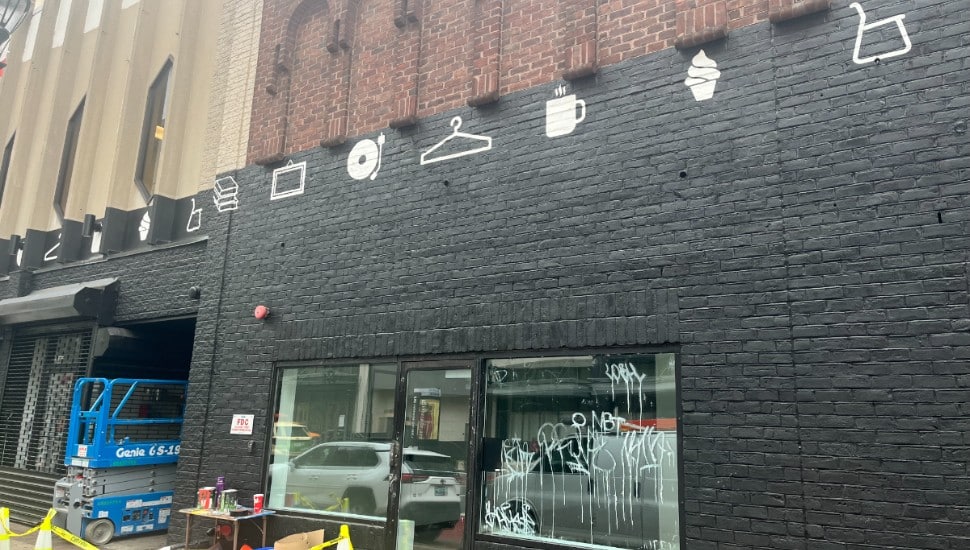 Market East pop-up construction taking place.