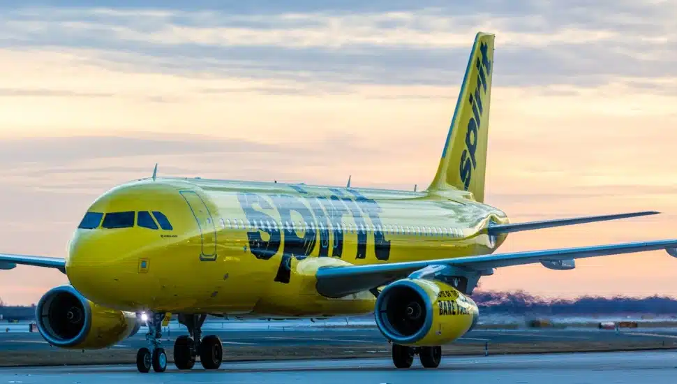 Spirit Plane at Philadelphia Internaional Airport.