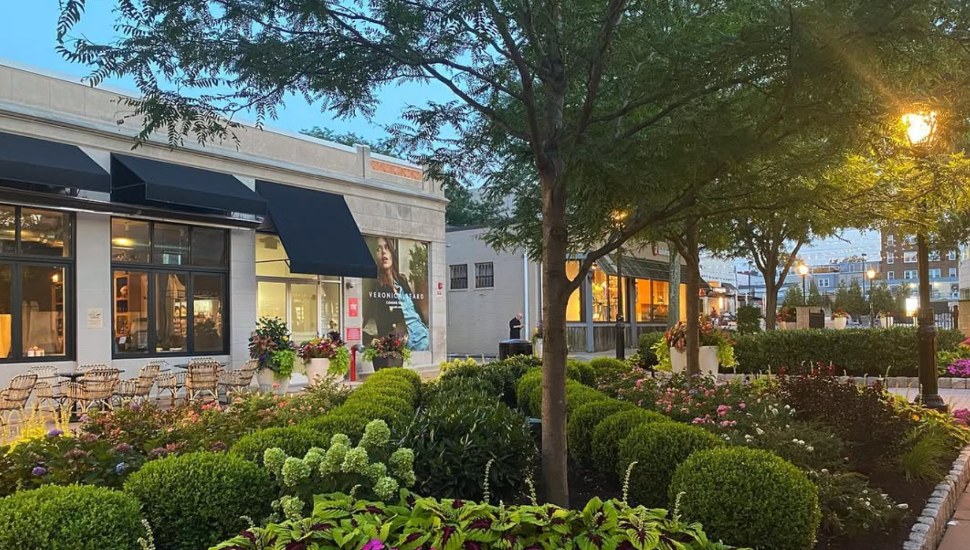 The outdoor shopping center, Suburban Square, in Ardmore.