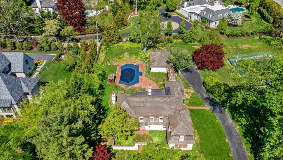 Aerial view of Villanova homes.