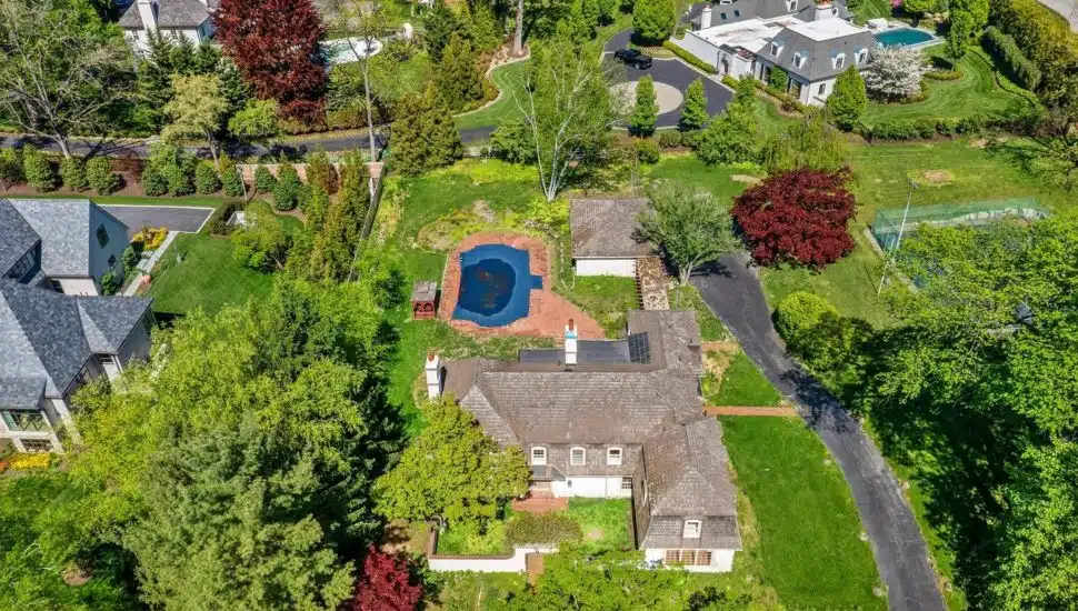 Aerial view of Villanova homes.