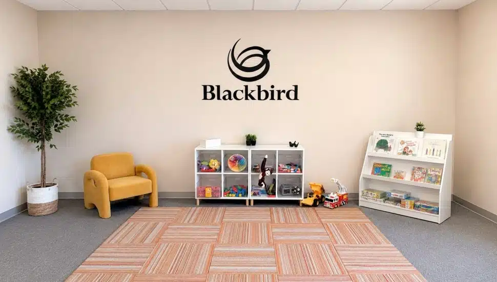 Lobby of pediatric mental health clinic.