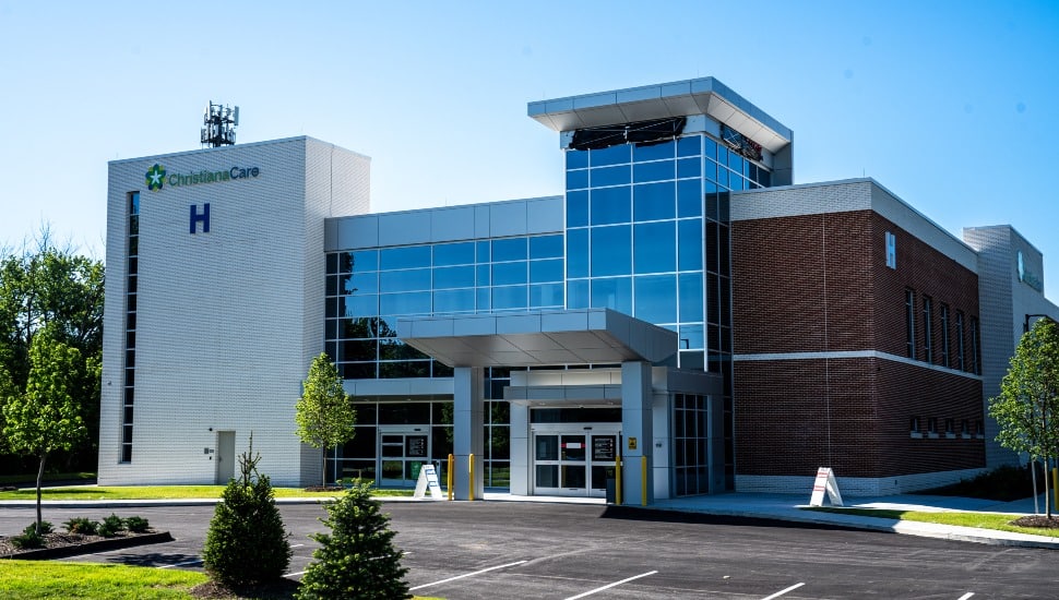 Exterior of ChristianaCare Hospital in Aston.