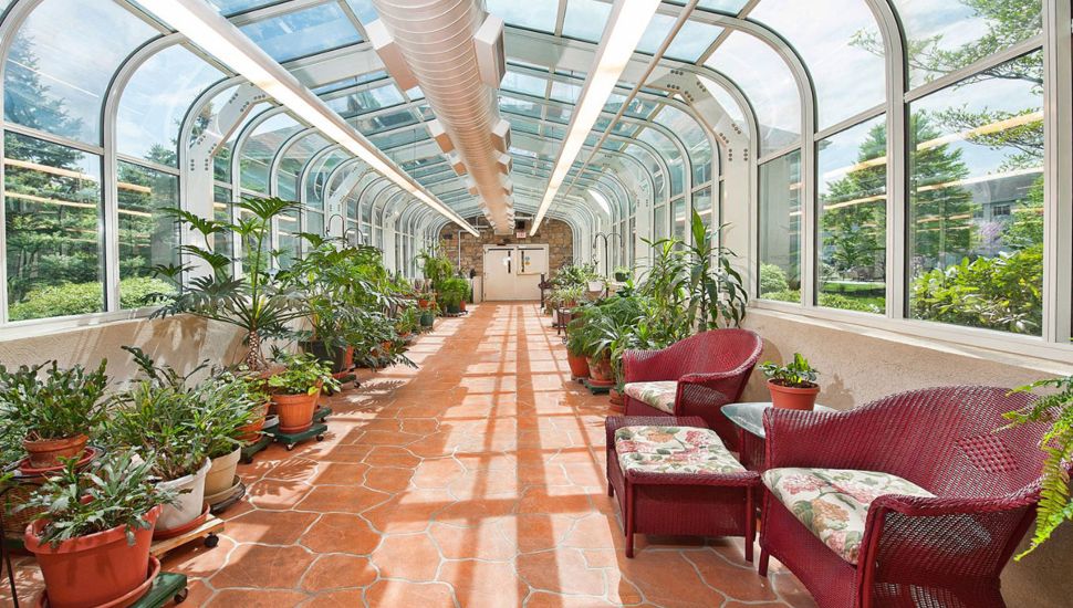 A greenhouse on the campus of Freedom Village at Brandywine.