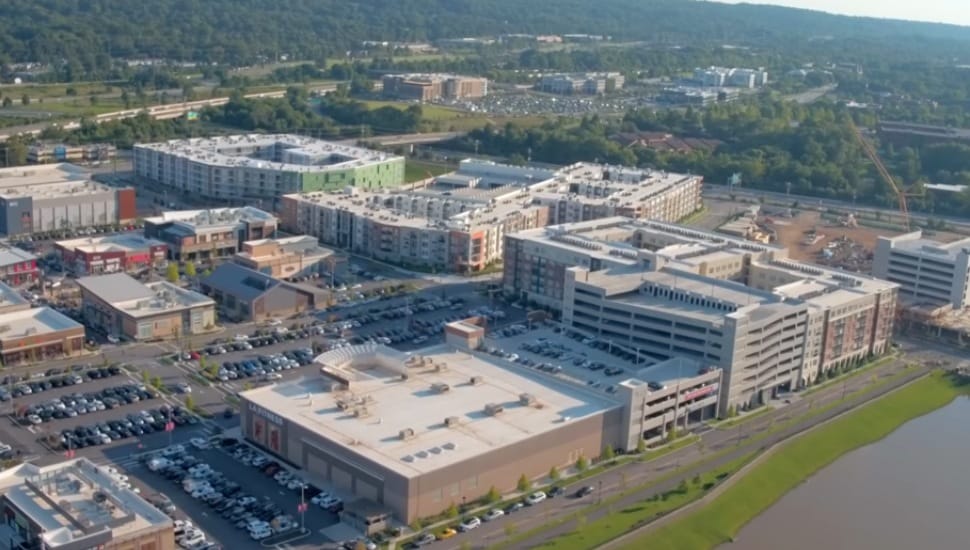 An aerial view of King of Prussia's business corridor.