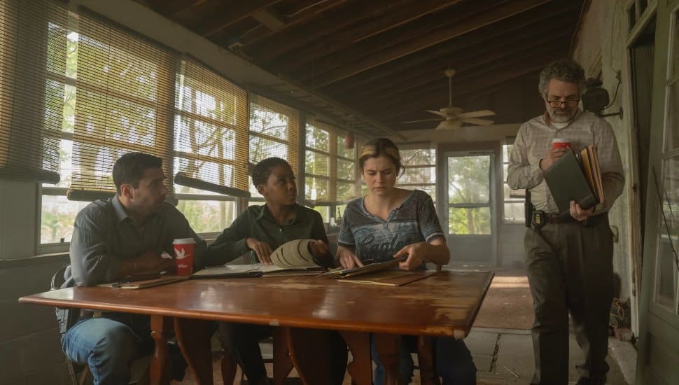 Mark Ruffalo and supporting actors in a scene of 'Task.'