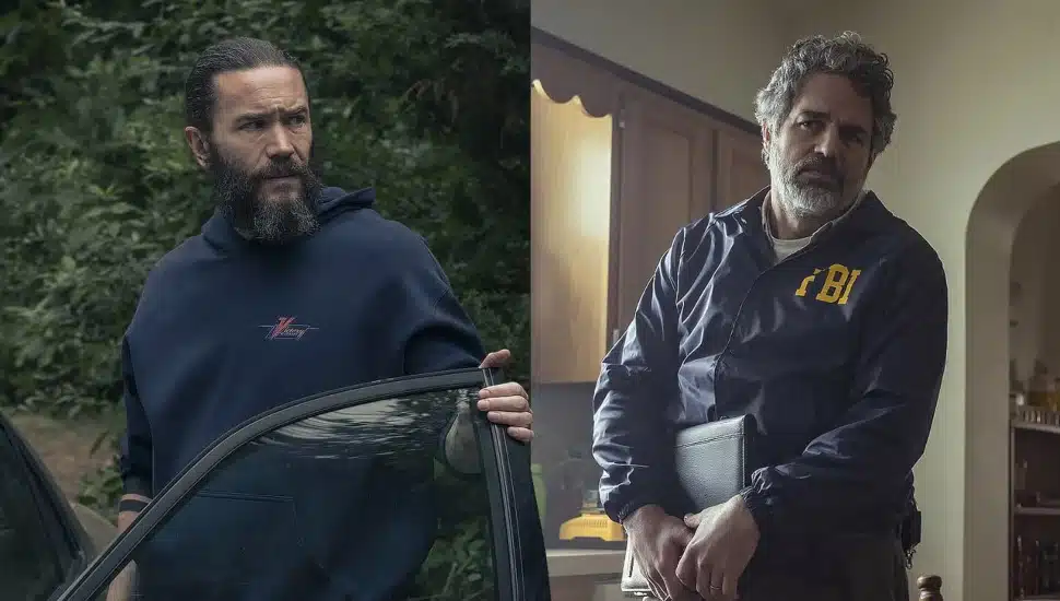 Tom Pelphrey as Robbie Prendergrast and Mark Ruffalo as Tom Brandis.