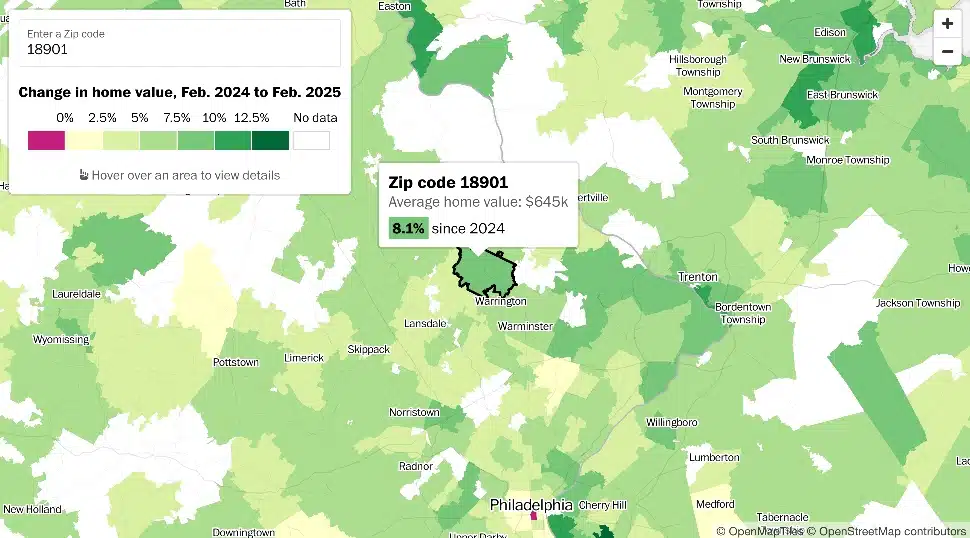 Washington Post Map of home price growth